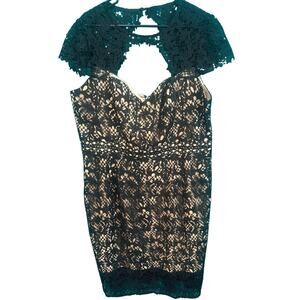 City Chic Black Lace Overlay Body Con Sweetheart Dress Women's 20 NWT